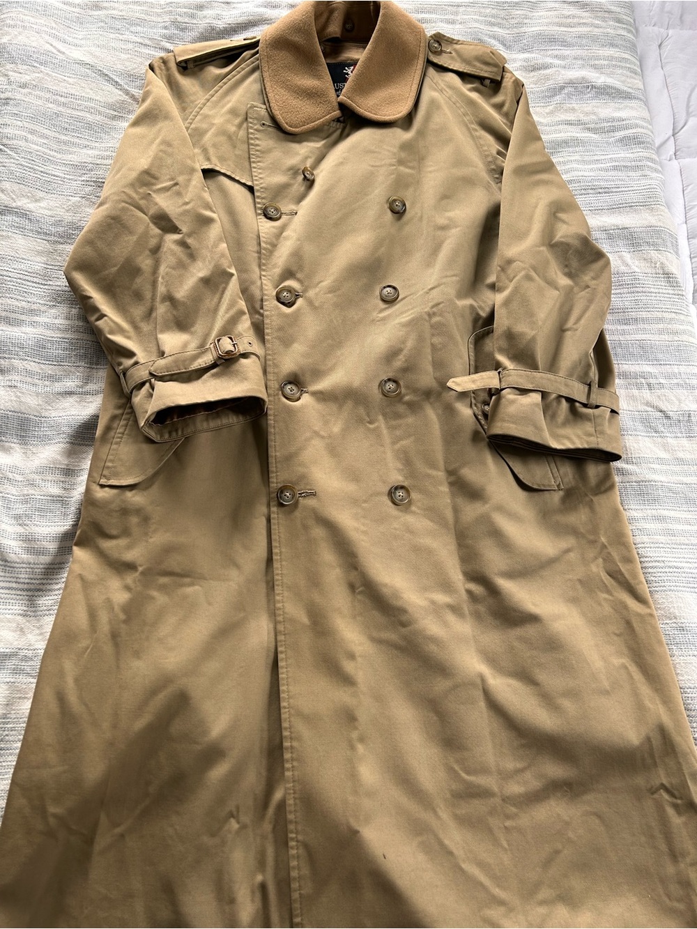 Austin Reed Men's Tan Double-Breasted Trench Coat